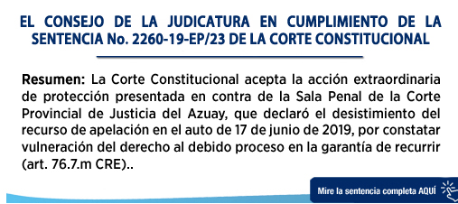 SENTENCIA CORTE CONSTITUCIONAL-2260-19-EP23 BANNER